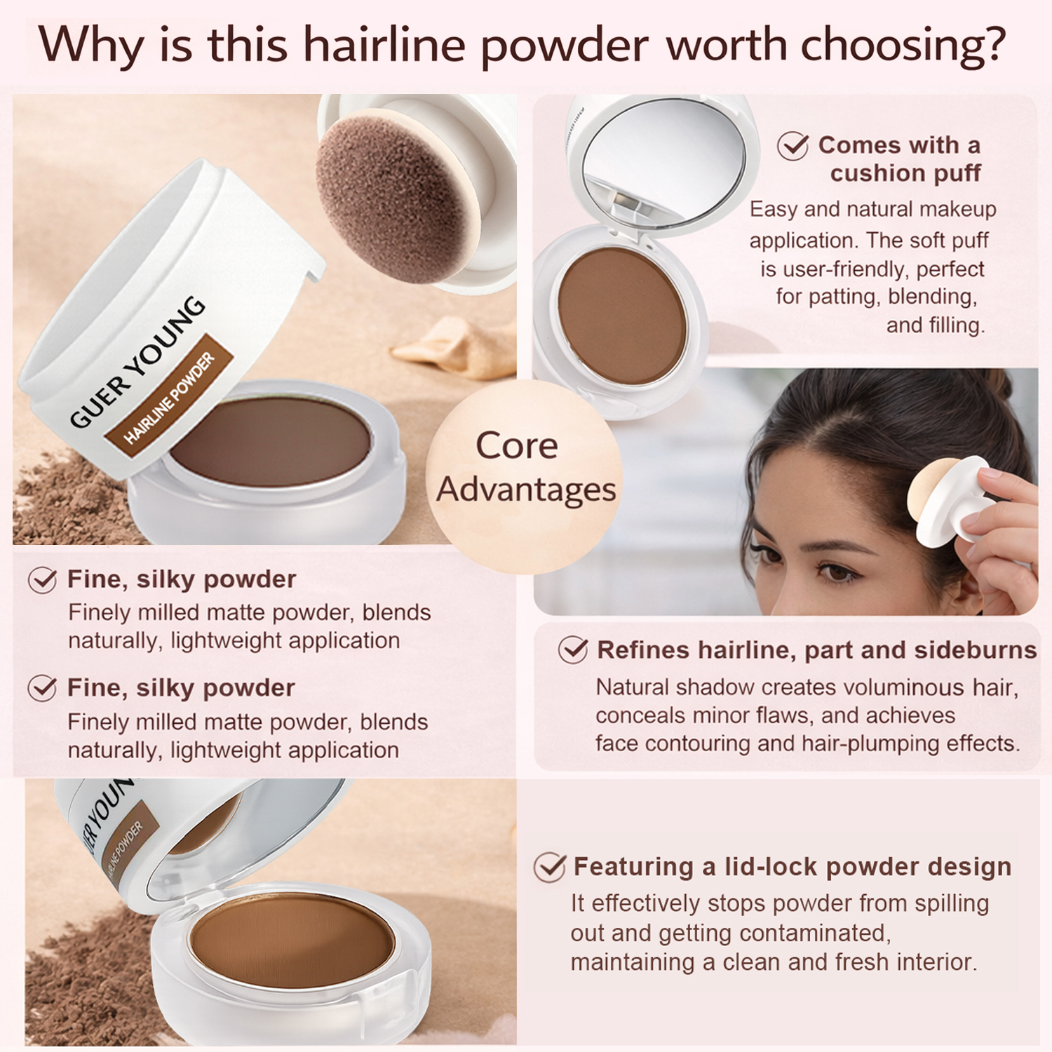 Hairline Powder – Natural Hair Root Touch Up for Fuller Hairline