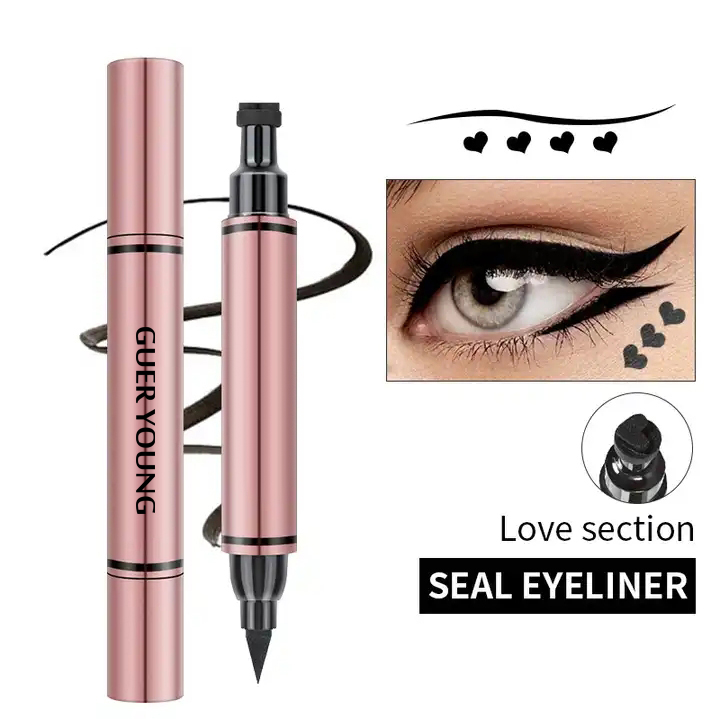 2-in-1 Winged Eyeliner & Eye Stamp Pen – Waterproof, Smudge-Proof, Quick-Dry with Star/Heart/Wing/Aircraft Seals