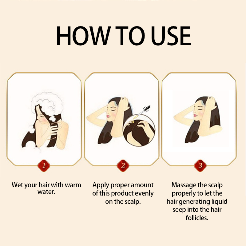 Dense Black Hair Growth Fluid - Herbal Essence Scalp Treatment for Hair Regrowth