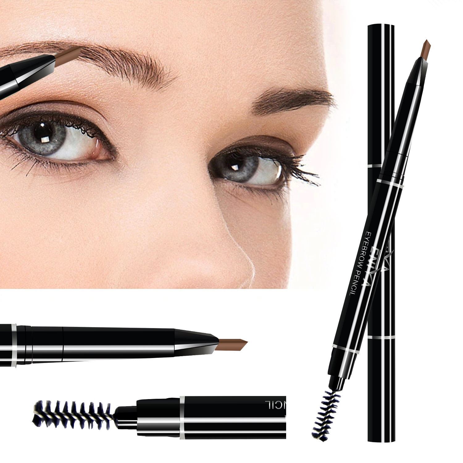 Instant Lift Waterproof Brow Pencil, Dual-Ended Precision Brow Pencil For Shaping & Defining Eyebrows, Vegan & Cruelty-Free, Grey