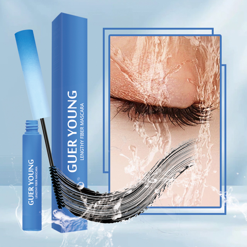 GUER YOUNG Lengthy Fiber Mascara – Waterproof, Anti-Smudge, Long-Lasting, Curling, Spiral Slim Brush