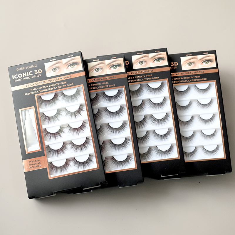 False Eyelashes, 10,14,15mm, Includes 5 Pairs Of Lashes, Contact Lens Friendly, Easy to Apply, Reusable Strip Lashes, Glue On Lashes