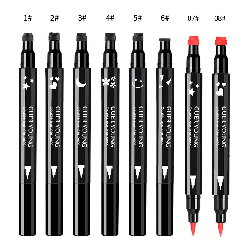 Double-Ended Waterproof Eyeliner Pen – Precision Tip & Fun Stamp Designs