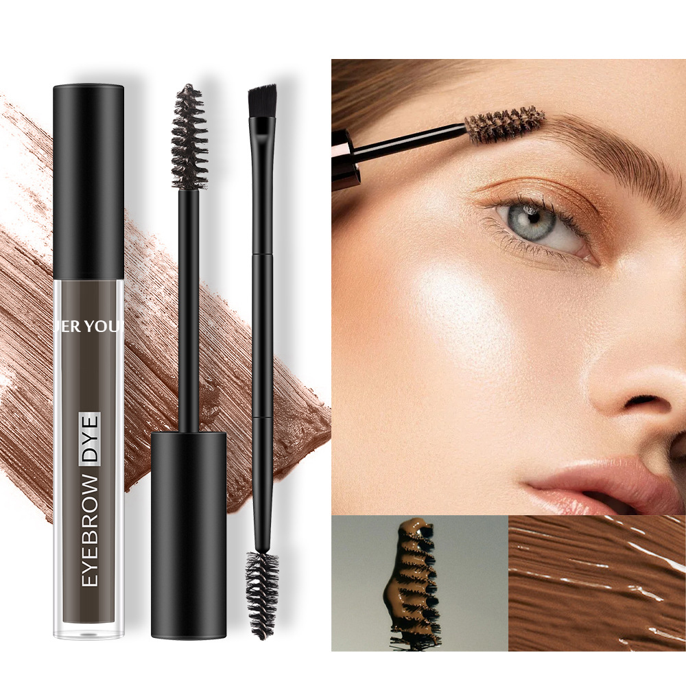 Tinted Eyebrow Dye Gel – Long Wear Brow Mascara with Dual Brush Grooming