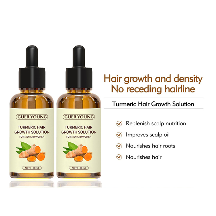 Turmeric Hair Growth Solution with Natural Plant Extracts for Men and Women