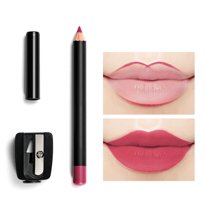 Waterproof Matte Lip Liner Pencil – Long-lasting Smooth Lip Contour with Built-in Sharpener