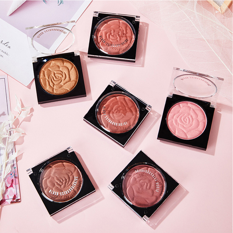 Floral Embossed Long-Lasting Pressed Powder Blush