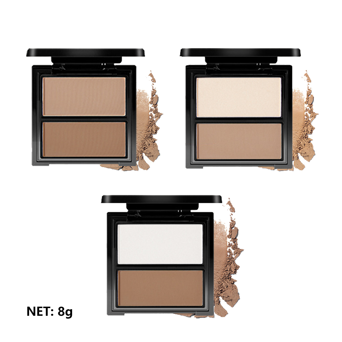 2-Color Contour Powder Palette for Face Sculpting