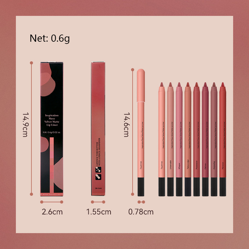 Inspiration Muse Matte Lip Liner Pencil – Long-lasting, Waterproof, and Velvety Smooth