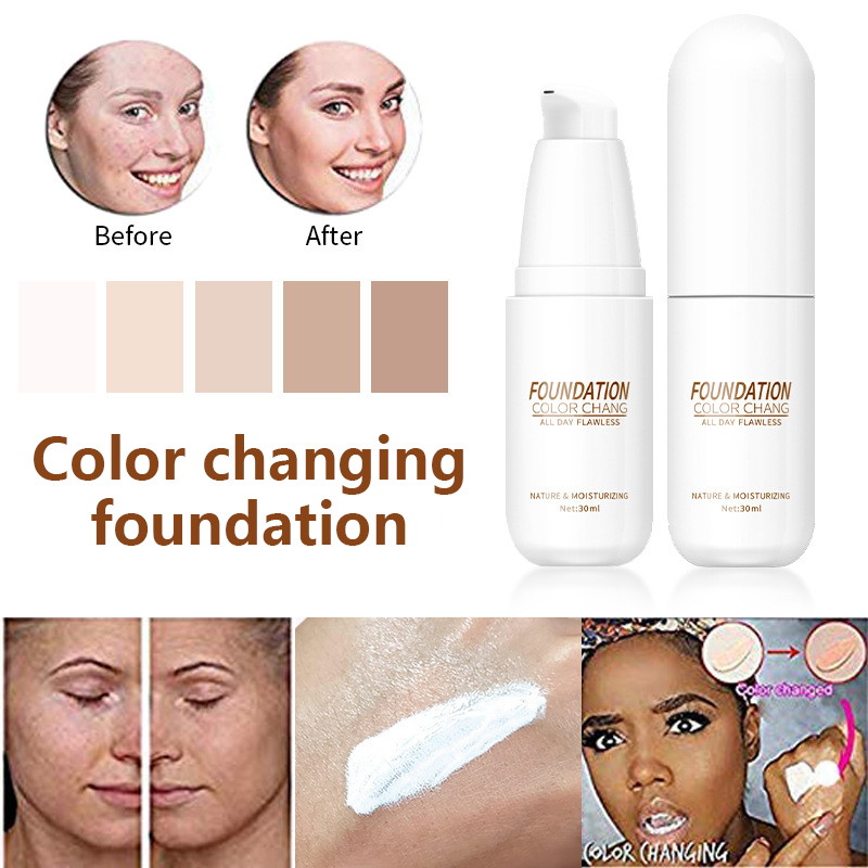 Color Changing Liquid Foundation – Smart Shade Matching, Moisturizing & Long-Lasting Coverage
