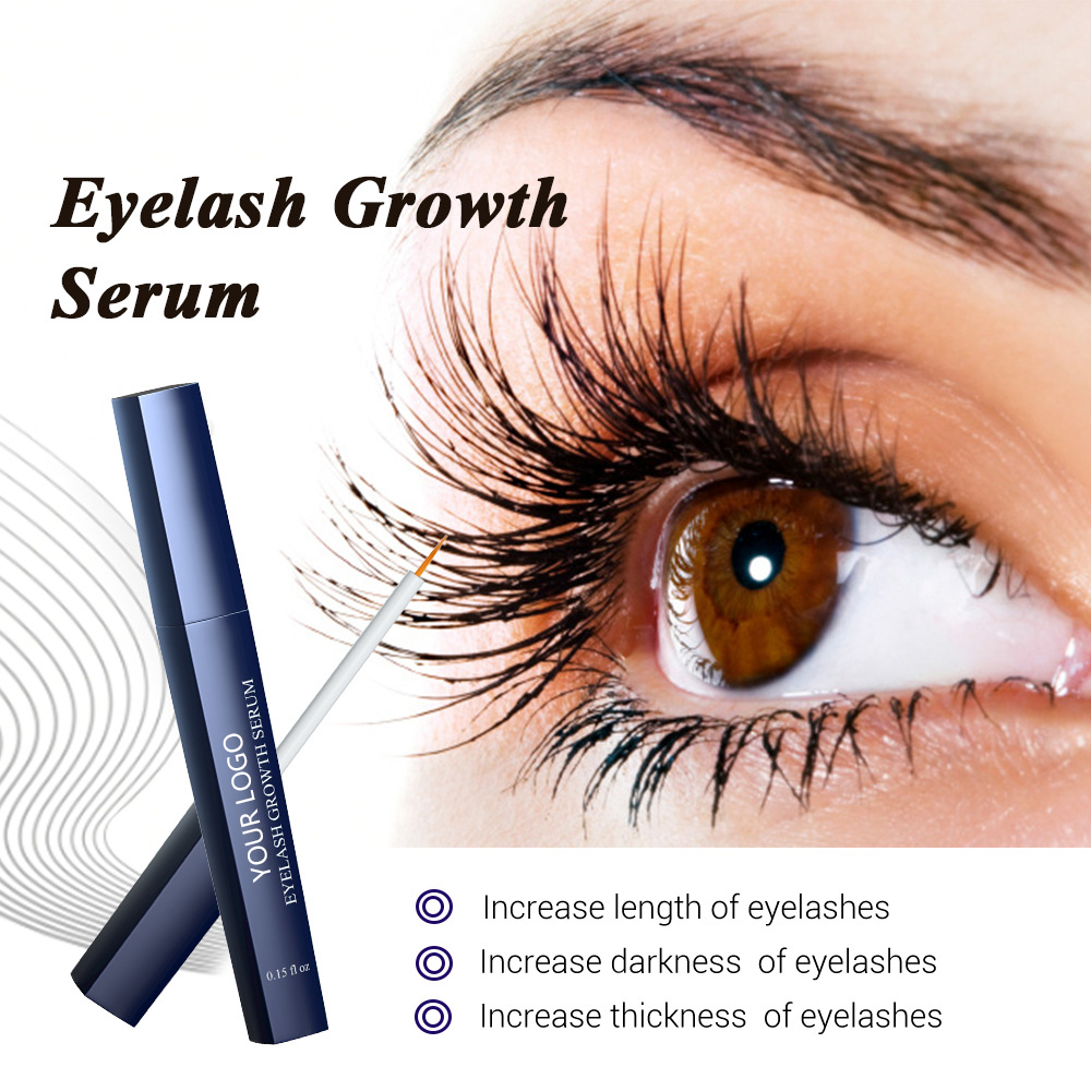 Deep Blue Eyelash Growth Serum – Longer, Darker & Thicker Lashes in 3 Weeks | Precision Brush Applicator | 0.15 fl oz