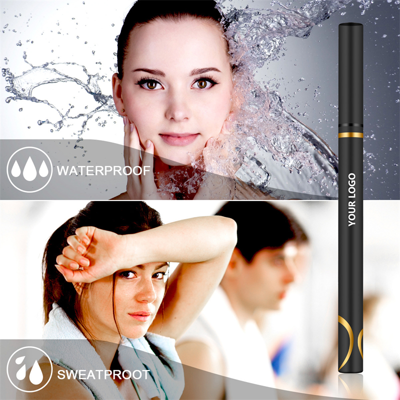 24H Waterproof Precision Liquid Eyeliner Pen – Bold Black Color, Felt Tip, Sweatproof & Smudge-proof Formula