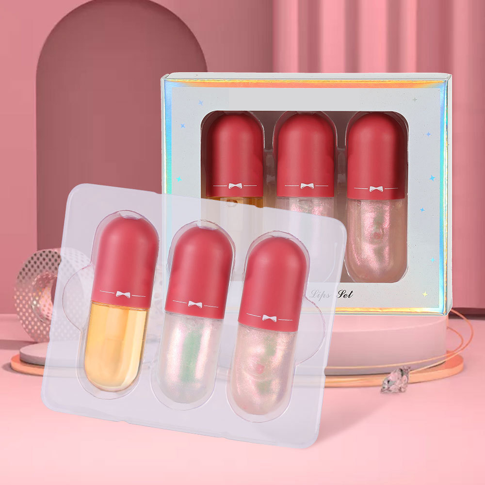 3-Piece Capsule Lip Gloss Set – High Shine Moisturizing Lip Glaze Collection
