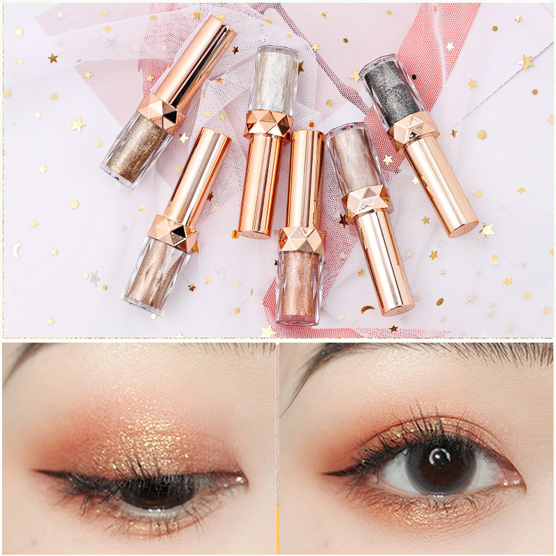 Diamond Glow Metallic Liquid Eyeshadow – Long-Lasting Glitter Eyeshadow with Rose Gold Packaging