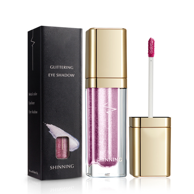 SHINNING Metallic Liquid Glitter Eyeshadow – Rose Pink Shimmer, High-Pigment, Long-Lasting, Smudge-Proof Formula