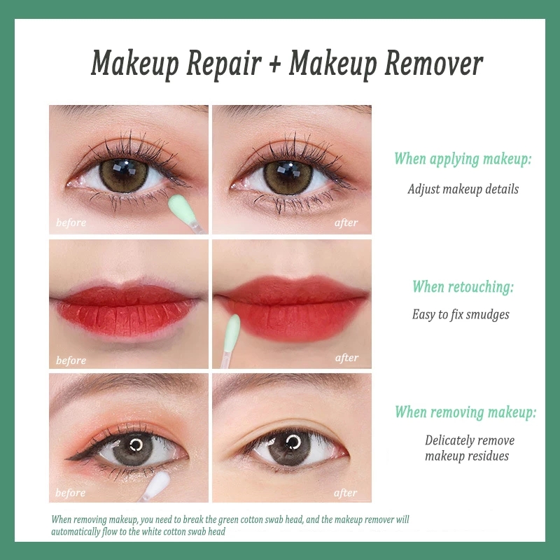 Disposable Eye Makeup Remover Cotton Swabs – Precision Oil-Based Cleanser Sticks