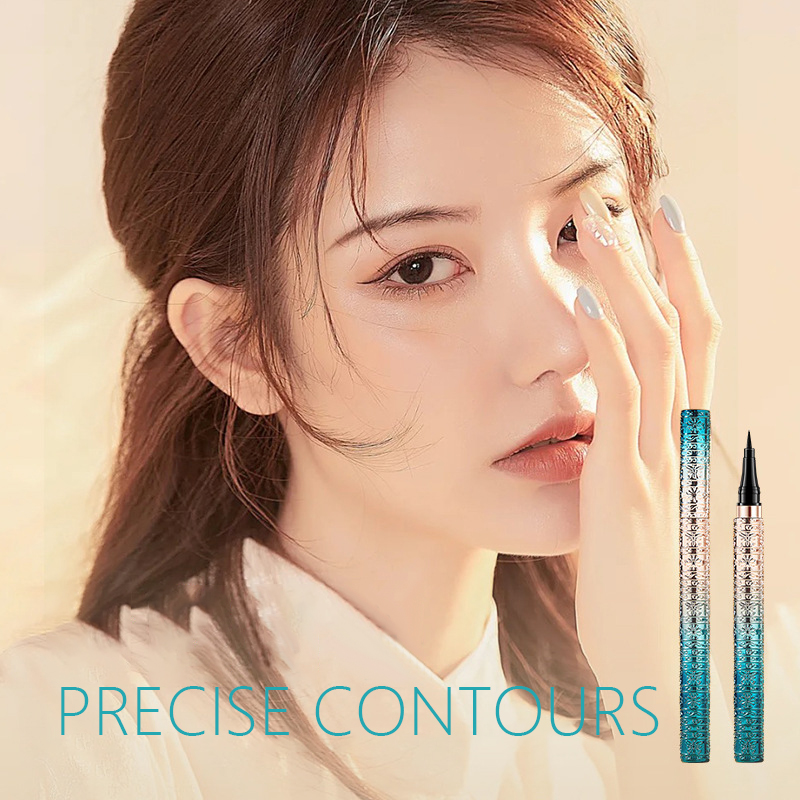 Luxury Waterproof Liquid Eyeliner Pen – Precision Felt Tip, Smooth Application, Oriental Pattern Gradient Design