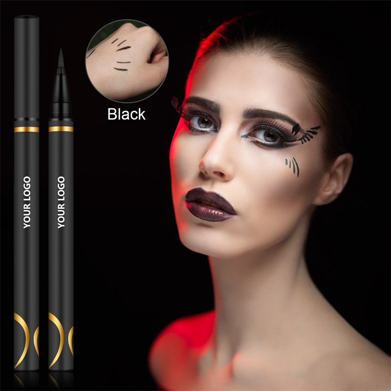 24H Waterproof Precision Liquid Eyeliner Pen – Bold Black Color, Felt Tip, Sweatproof & Smudge-proof Formula