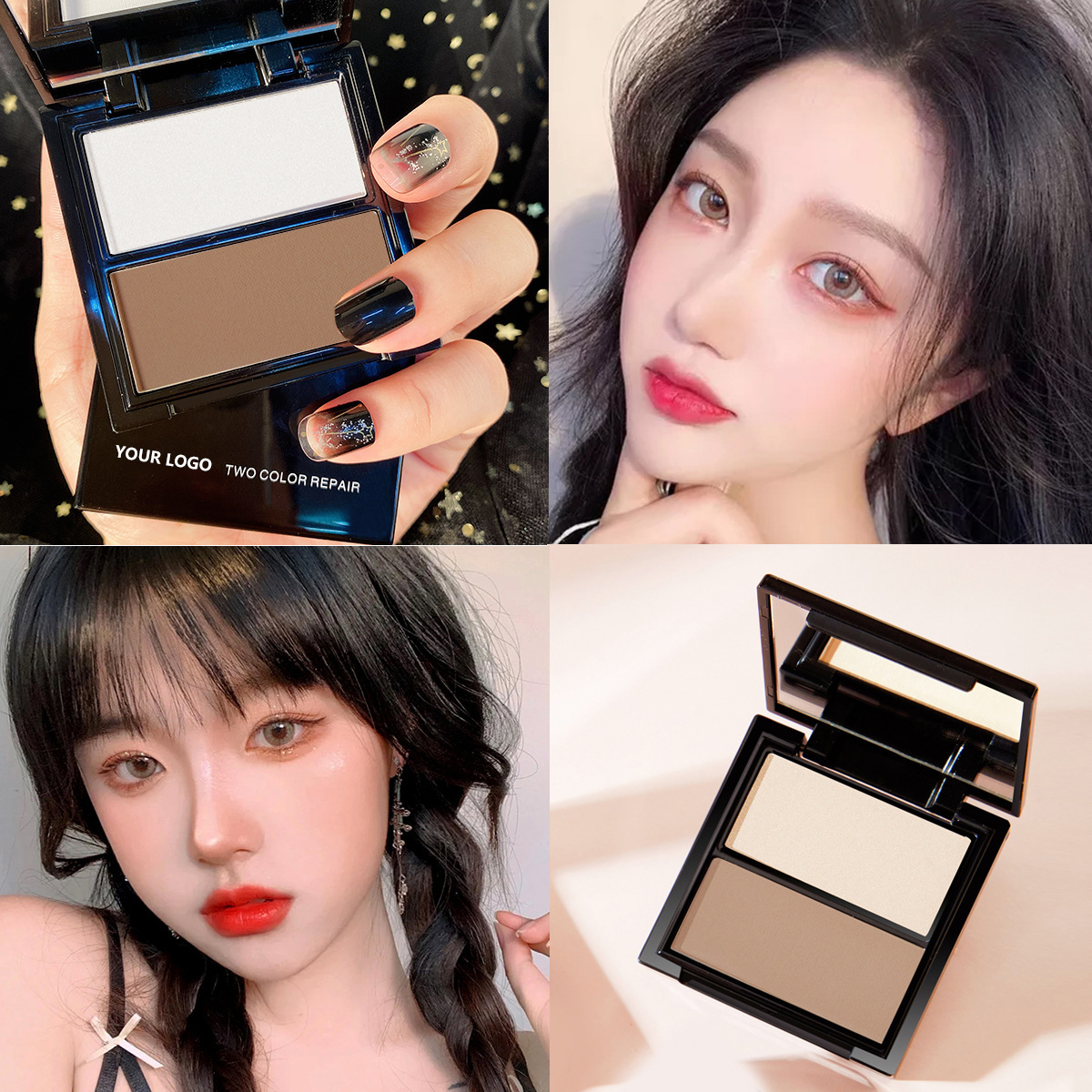 2-Color Contour Powder Palette for Face Sculpting