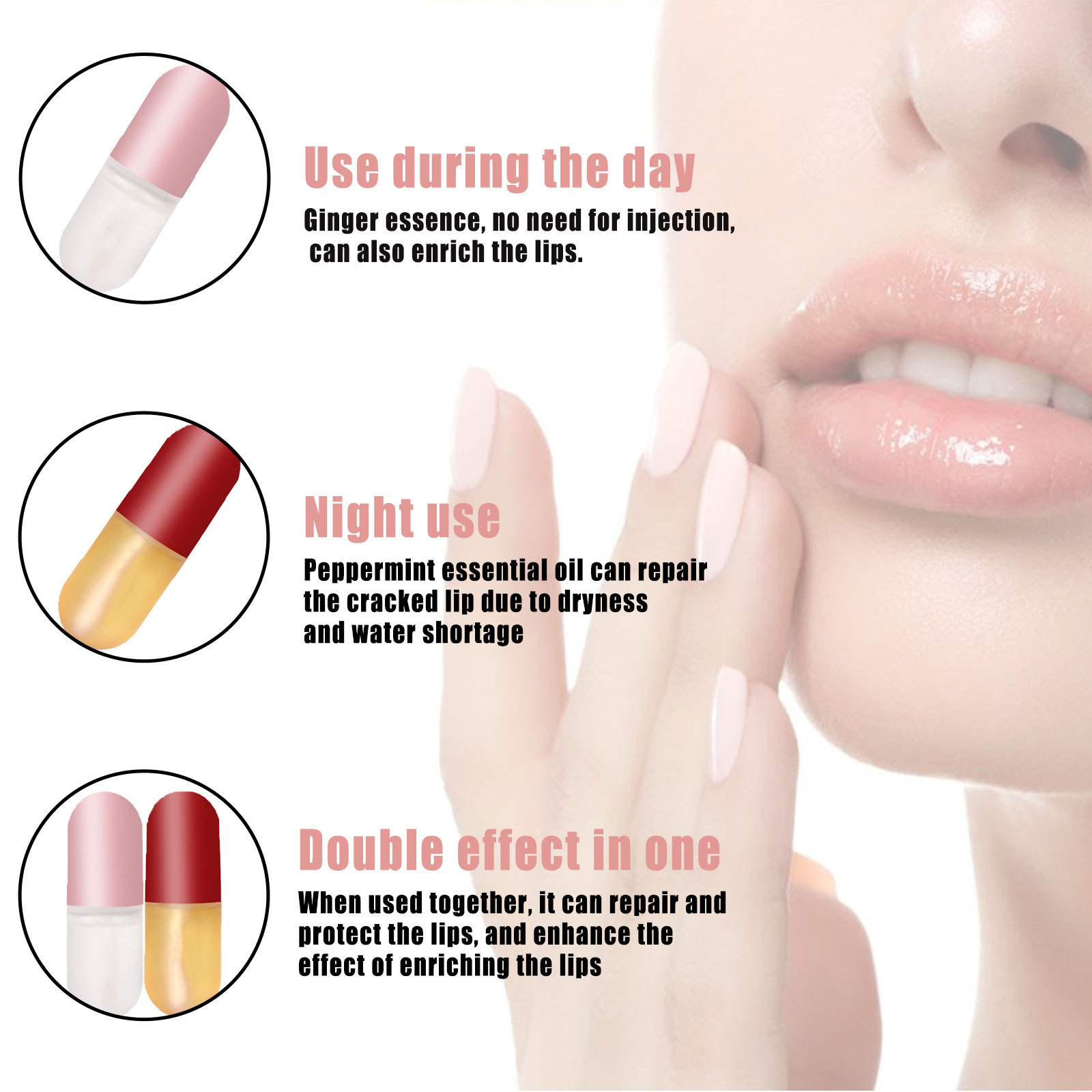 Day & Night Dual Lip Oil Set – Plumping & Repairing Moisturizing Lip Serum