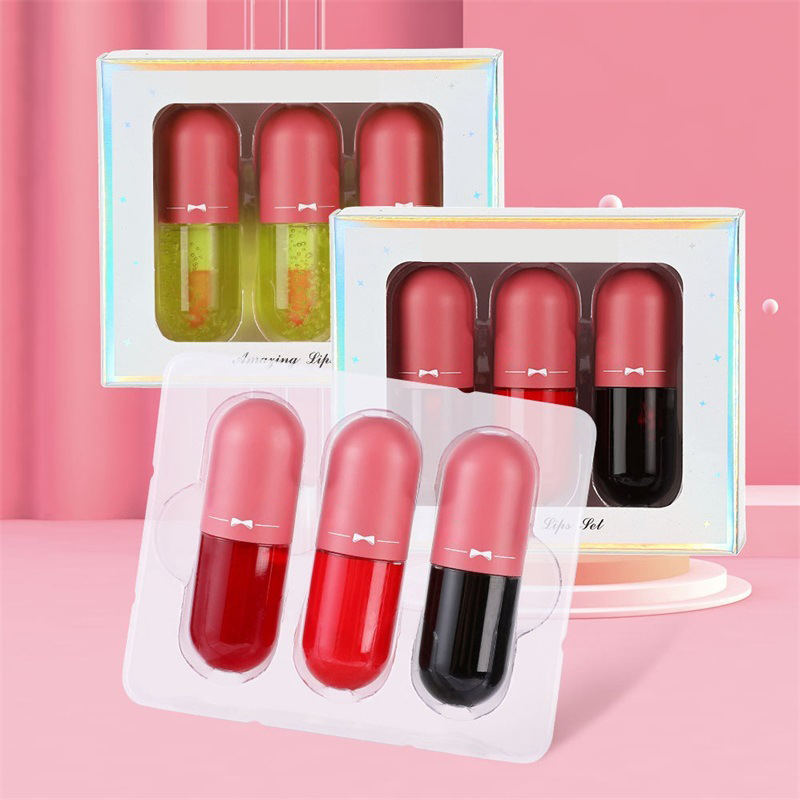 3-Piece Capsule Lip Gloss Set – High Shine Moisturizing Lip Glaze Collection