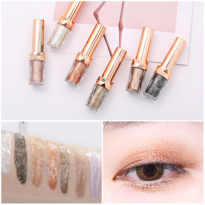 Diamond Glow Metallic Liquid Eyeshadow – Long-Lasting Glitter Eyeshadow with Rose Gold Packaging
