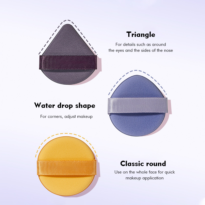 7PCS Rainbow Makeup Puff Set – Multi-shape Velvet Powder Puffs