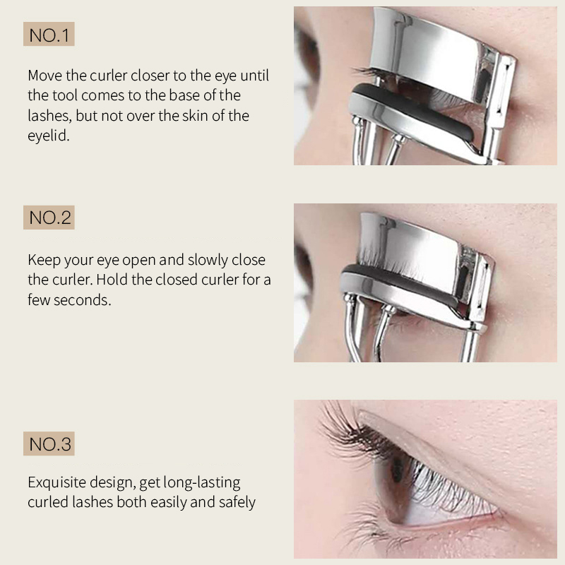 Stainless Steel Eyelash Curler with Soft Silicone Pad – Comfortable Grip, Long-Lasting Curl Effect