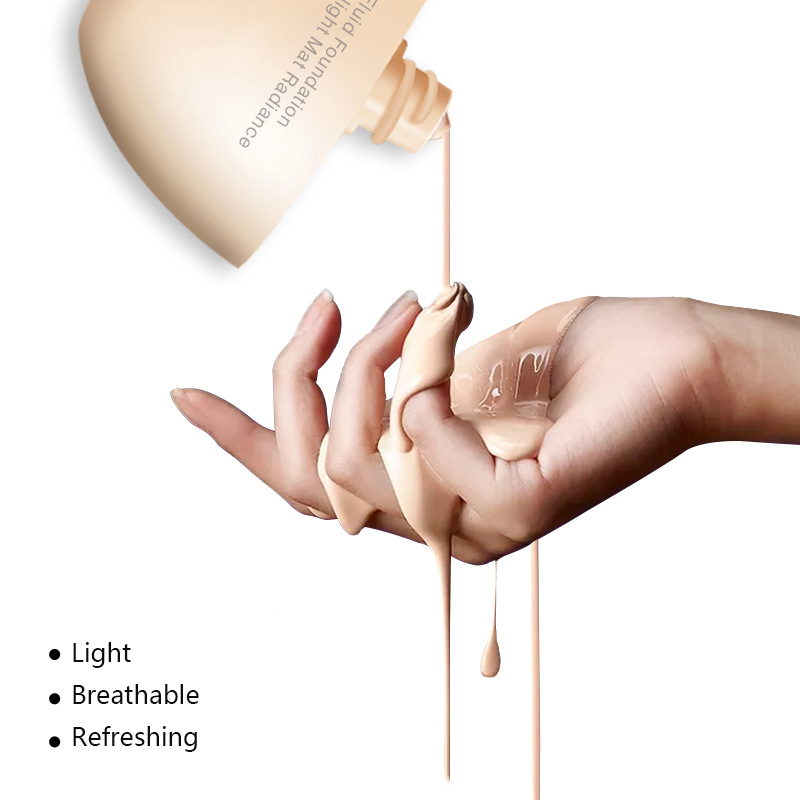 All-in-One Liquid Foundation with Built-in Brush – Lightweight, Long-Lasting, Matte Finish