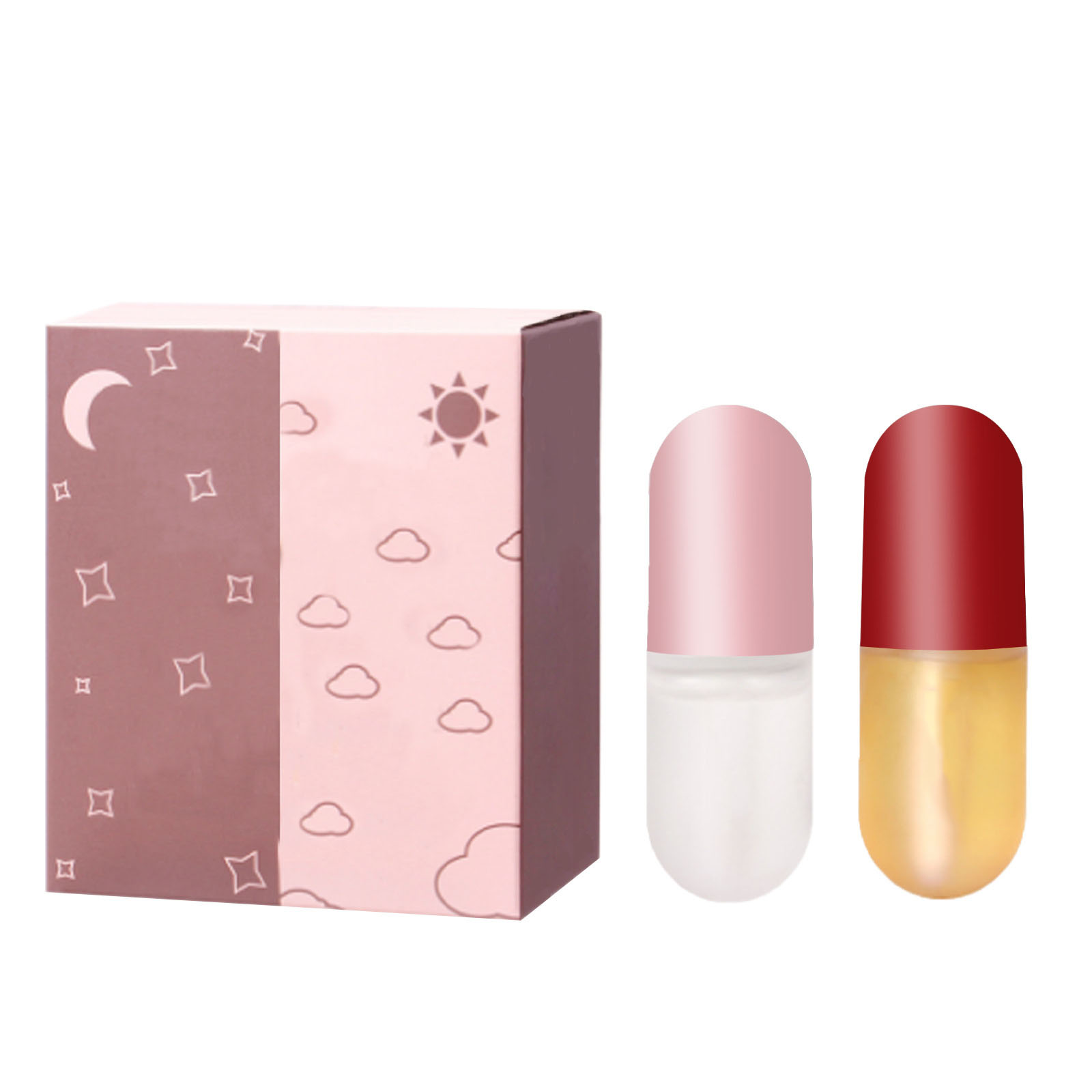 Day & Night Dual Lip Oil Set – Plumping & Repairing Moisturizing Lip Serum