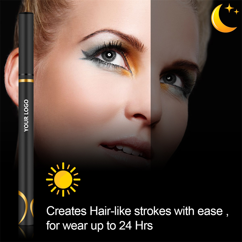 24H Waterproof Precision Liquid Eyeliner Pen – Bold Black Color, Felt Tip, Sweatproof & Smudge-proof Formula