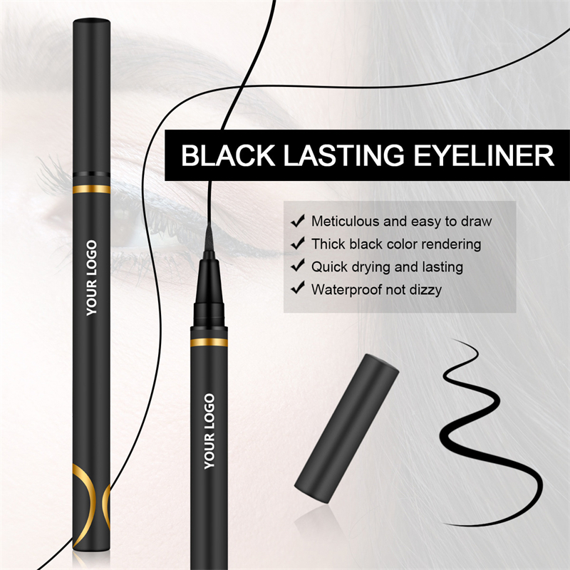 24H Waterproof Precision Liquid Eyeliner Pen – Bold Black Color, Felt Tip, Sweatproof & Smudge-proof Formula