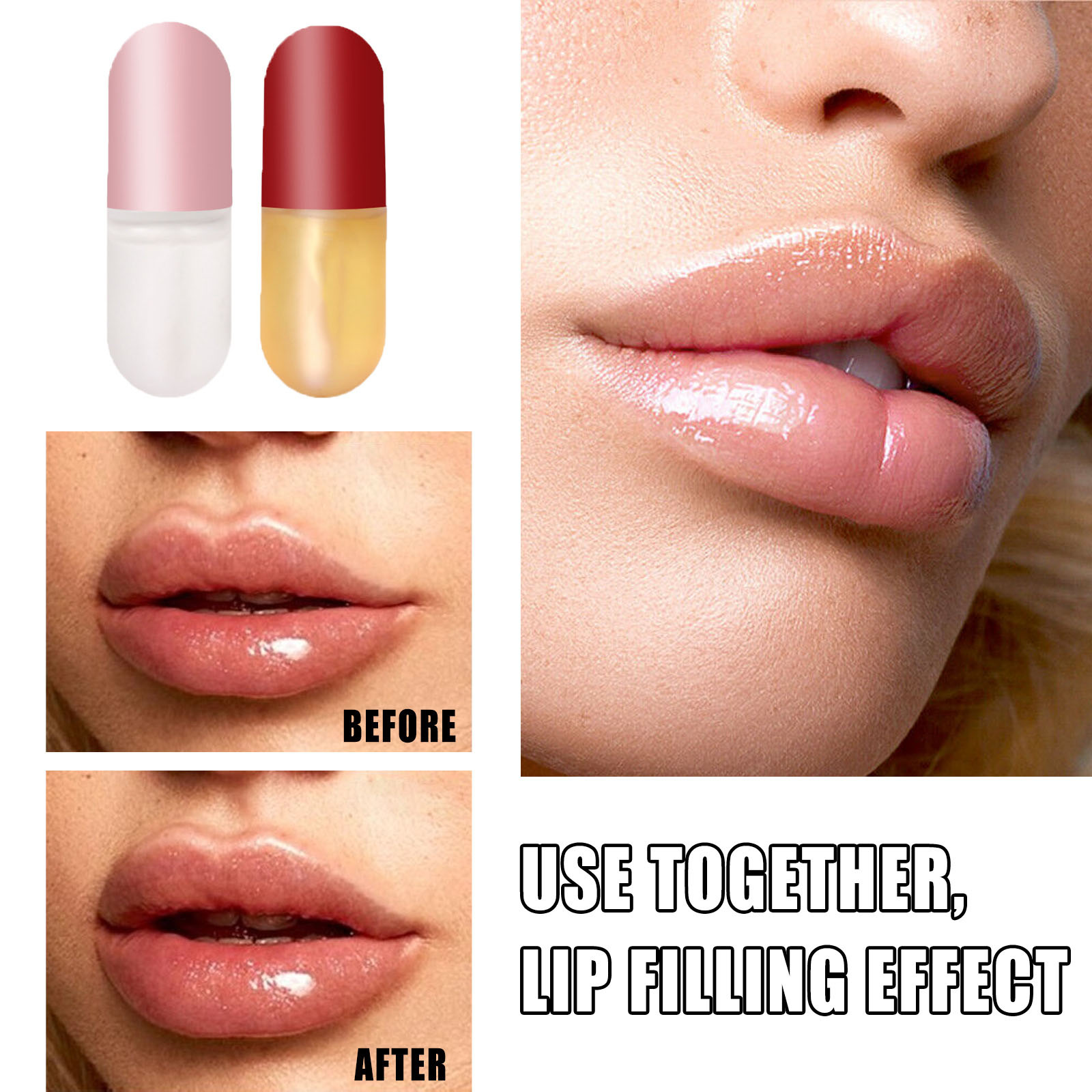 Day & Night Dual Lip Oil Set – Plumping & Repairing Moisturizing Lip Serum