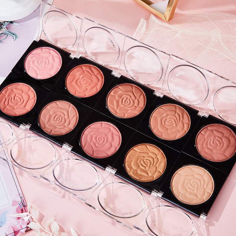 Floral Embossed Long-Lasting Pressed Powder Blush