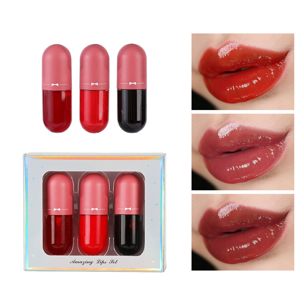 3-Piece Capsule Lip Gloss Set – High Shine Moisturizing Lip Glaze Collection