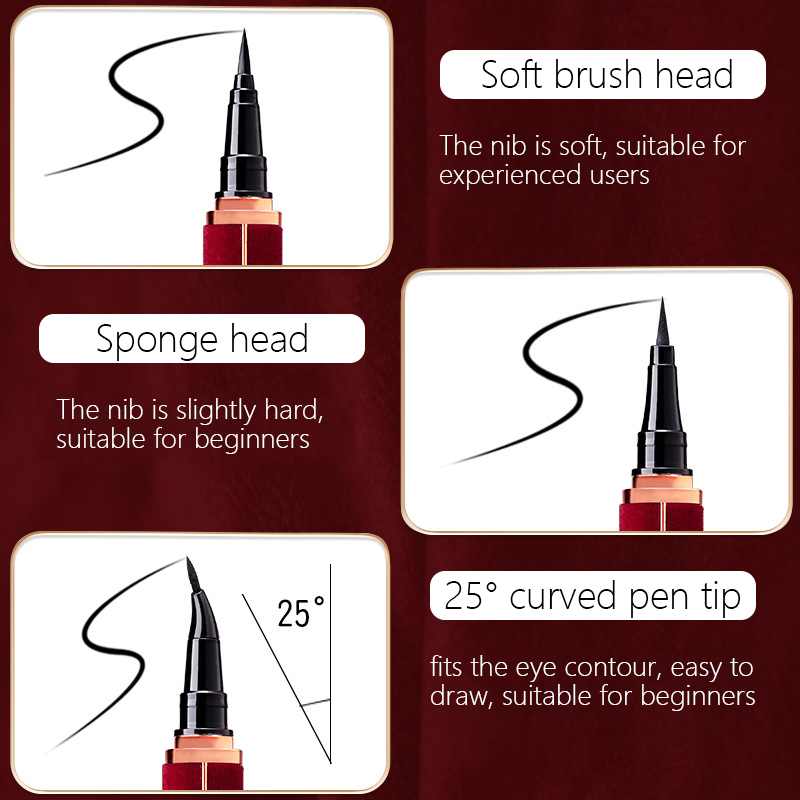 Luxury Velvet Eyeliner Pen – Waterproof Precision Liquid Liner – Soft & Sponge Tip Options