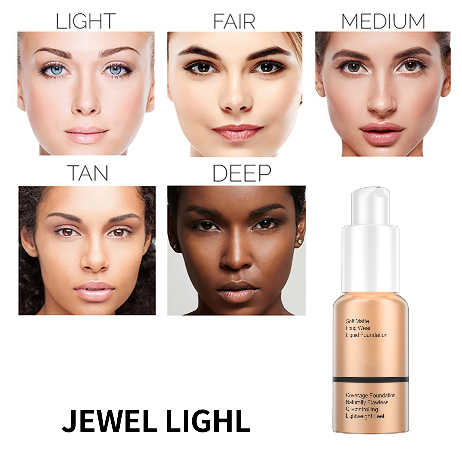 Soft Matte Long Wear Liquid Foundation – Full Coverage, Lightweight & Waterproof