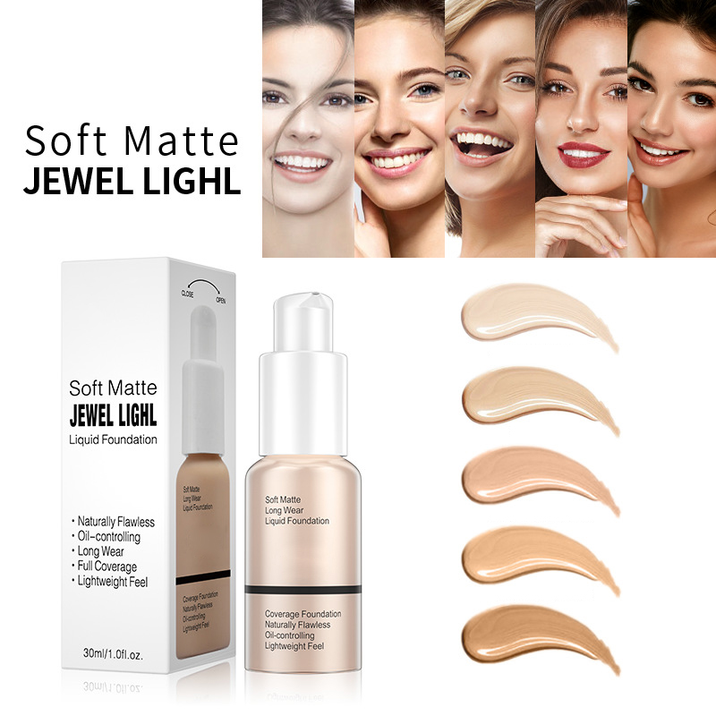 Soft Matte Long Wear Liquid Foundation – Full Coverage, Lightweight & Waterproof
