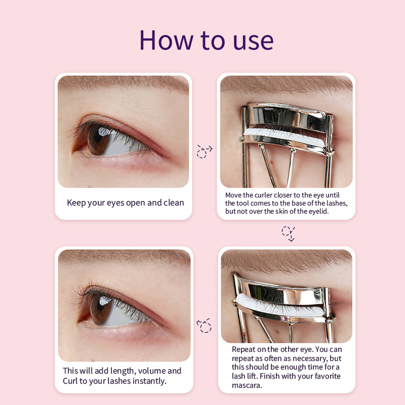 Plastic Handle Eyelash Curler with Silicone Pad – Comfortable Grip & Compact Lash Tool for All Eye Shapes