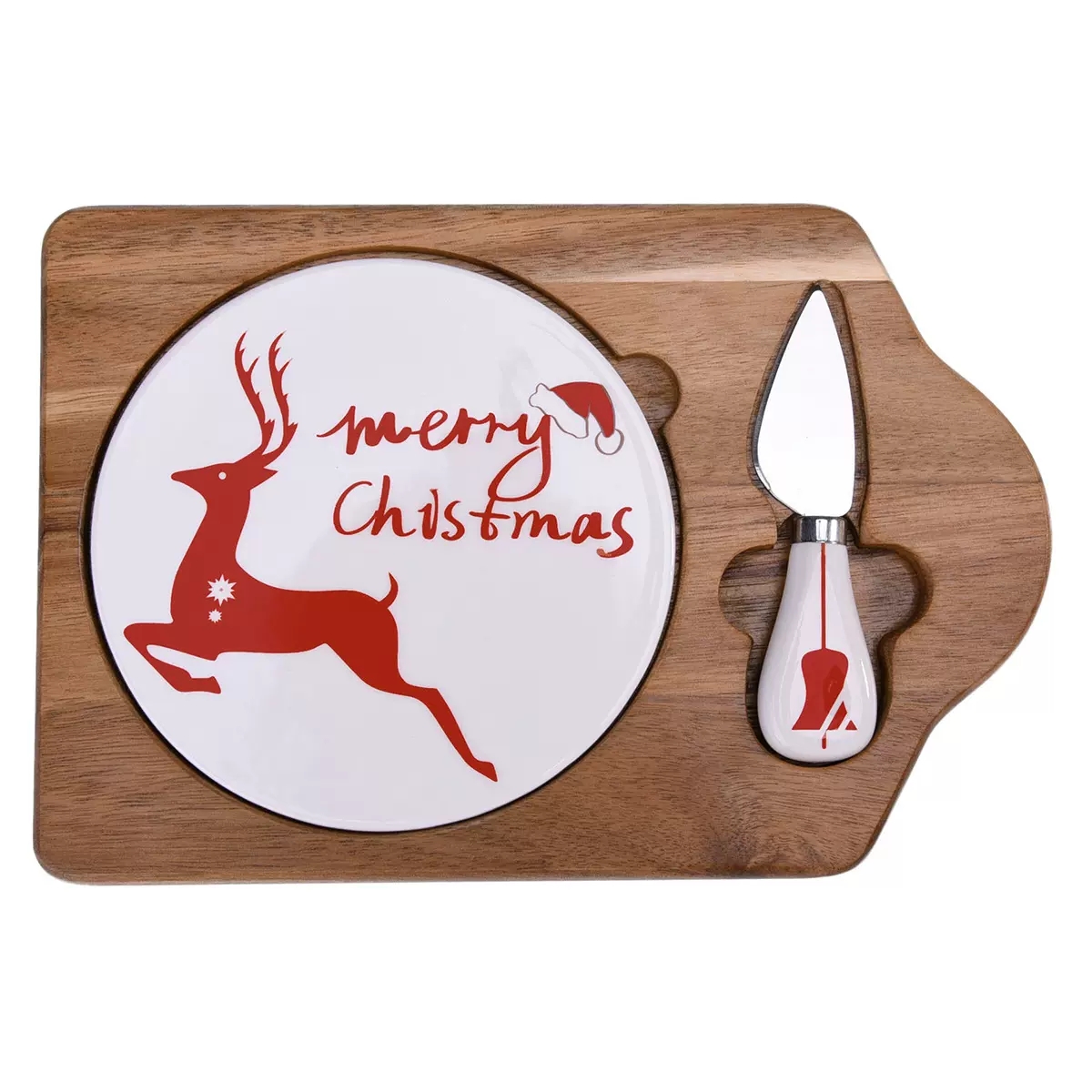 Christmas Cheese Board Set with Reindeer