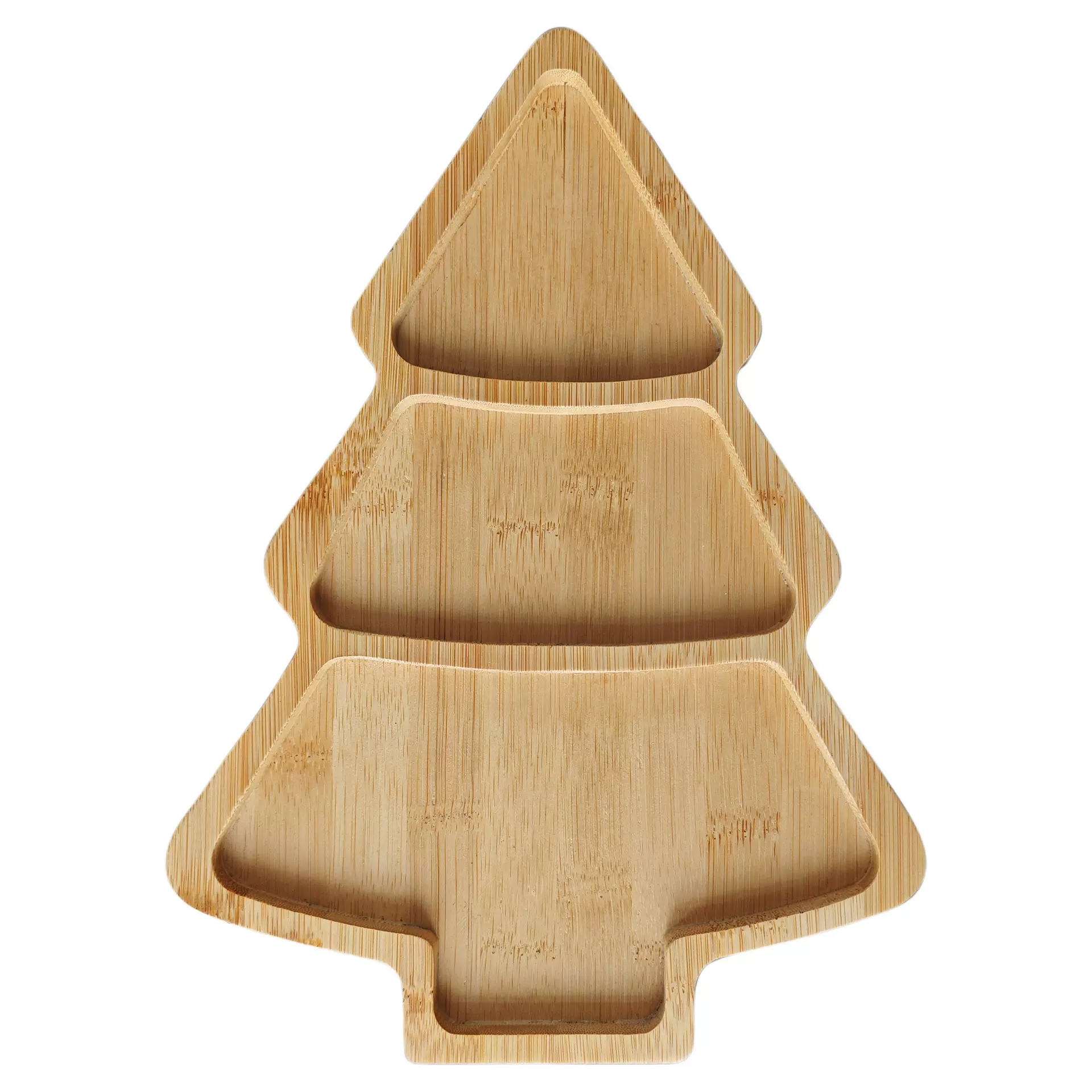 Christmas Tree Bamboo Snack Serving Tray