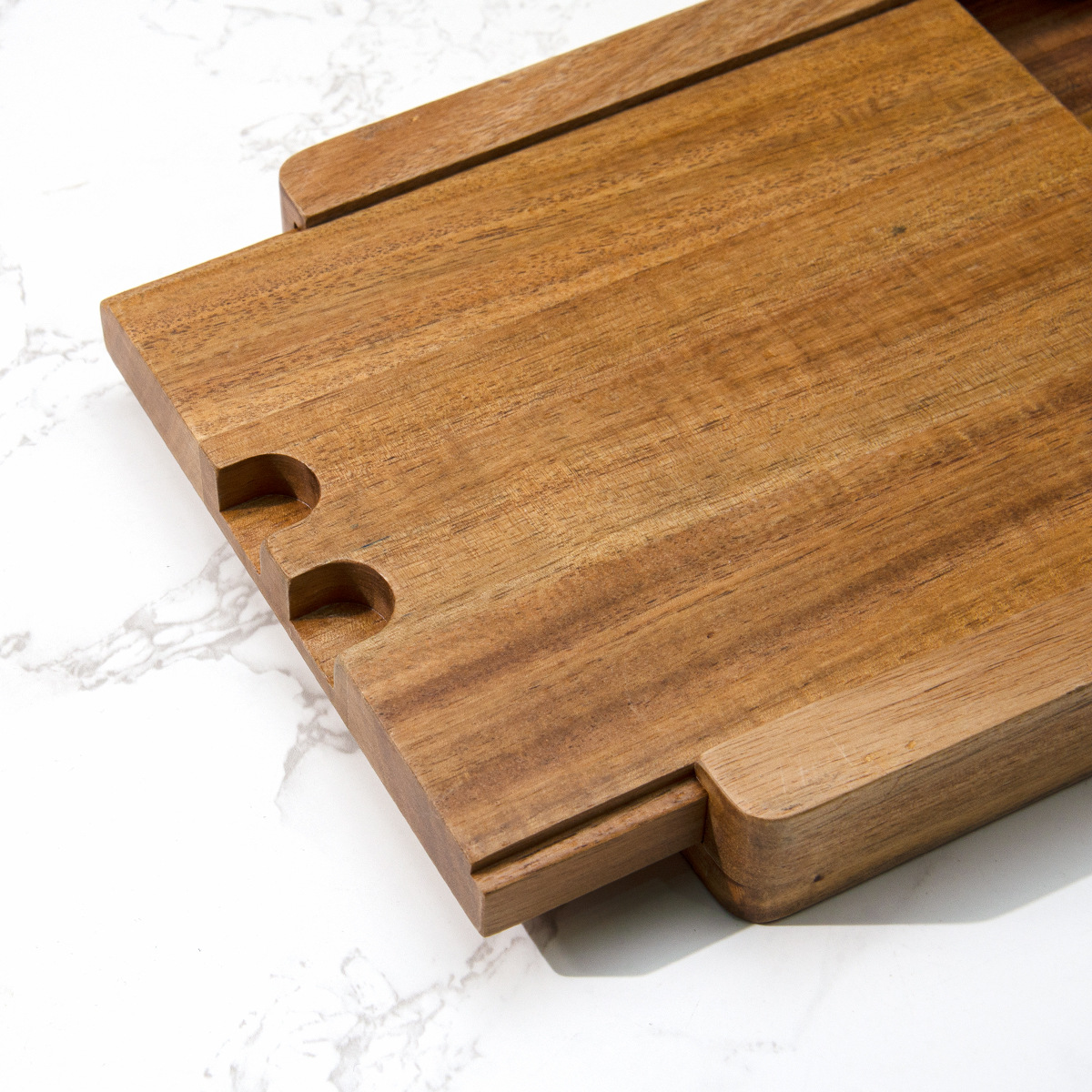 Compact Acacia Wood Cheese Board Set