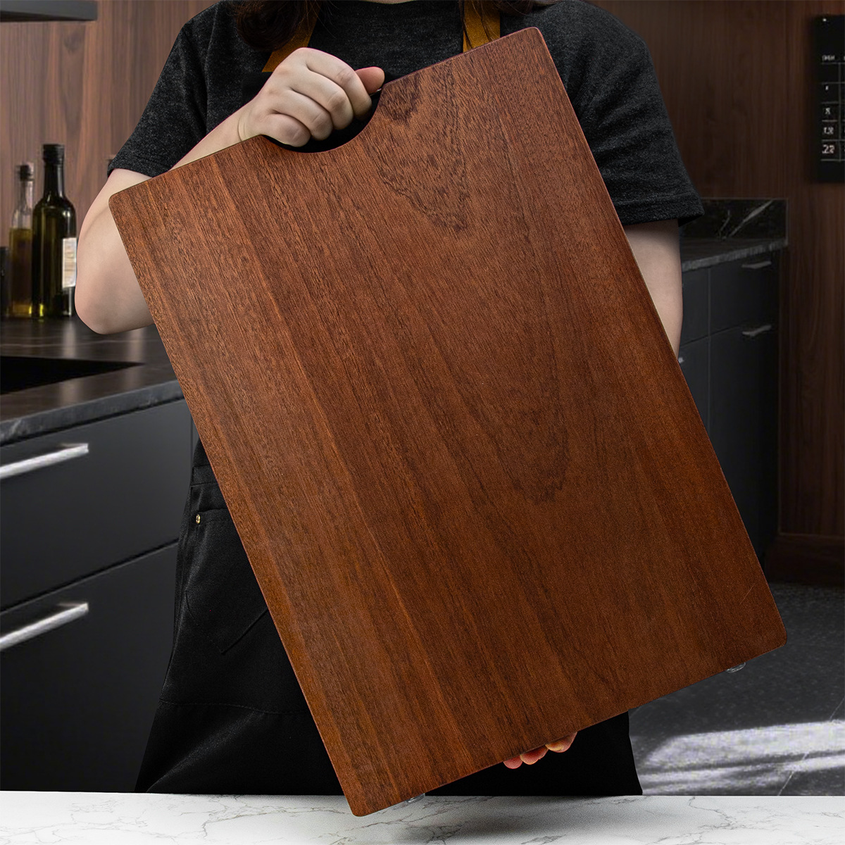 Premium Sapele Wood Cutting Board, Extra Thick 50x35x3cm, Customizable, Heavy Duty Solid Wood Chopping Block