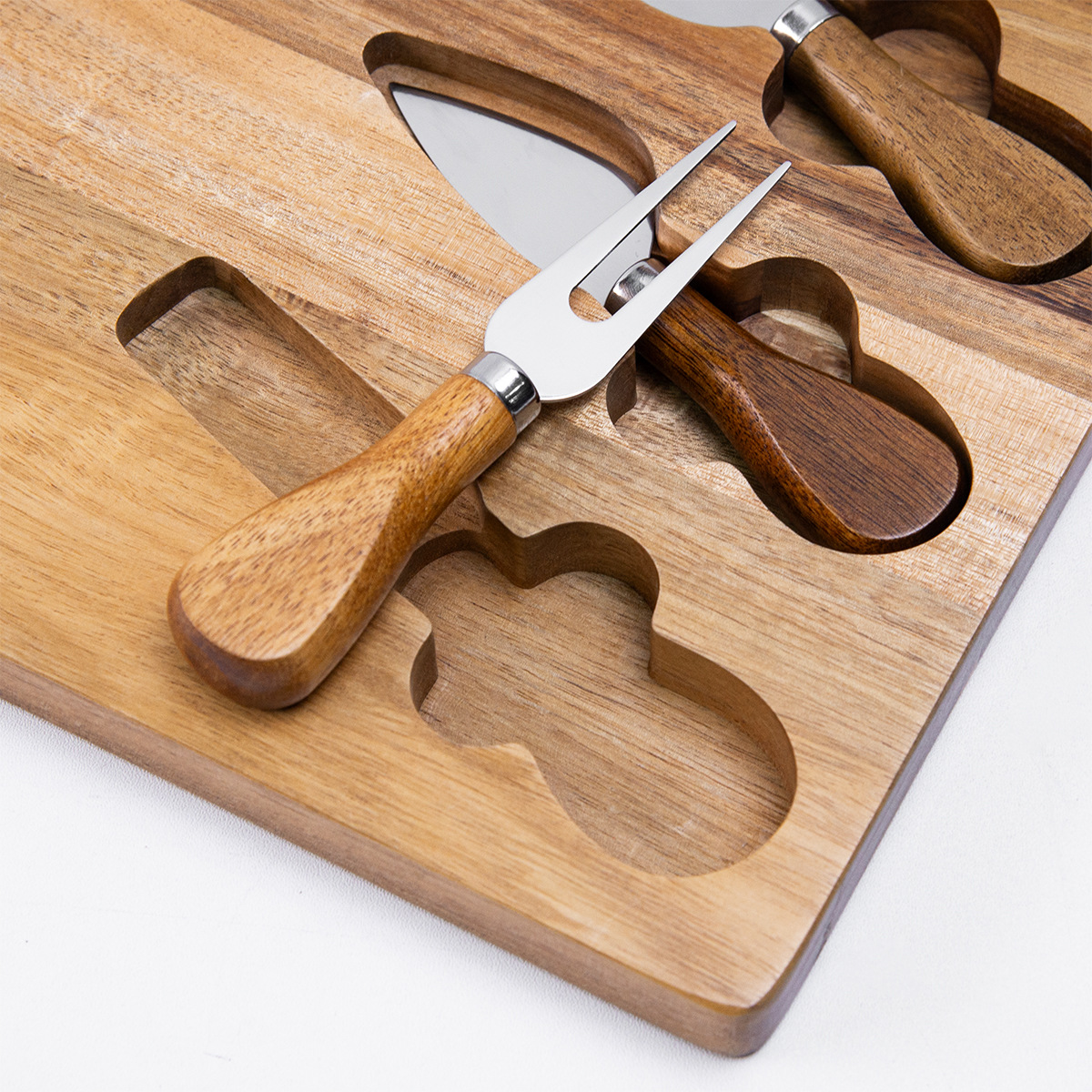 Compact Acacia Wood Cheese Board Set Compact Acacia Wood Cheese Board Set