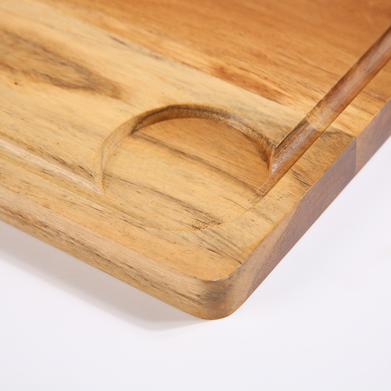 Sustainable Food-safe Customizable Rectangular Acacia Wood Serving Board with Ceramic Dipping Bowl – Cheese & Snack Tray