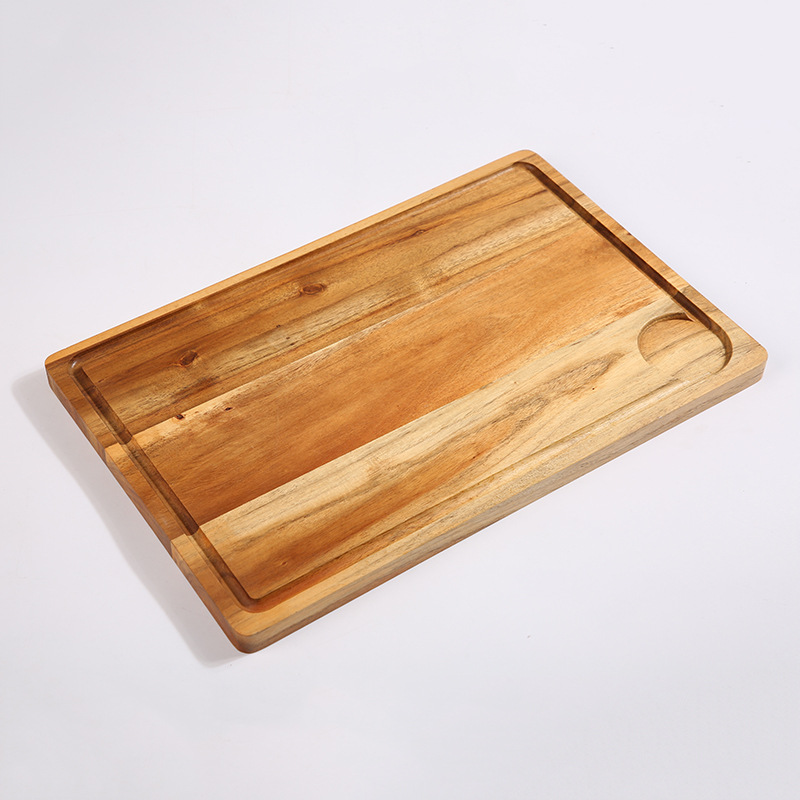 Sustainable Food-safe Customizable Rectangular Acacia Wood Serving Board with Ceramic Dipping Bowl – Cheese & Snack Tray