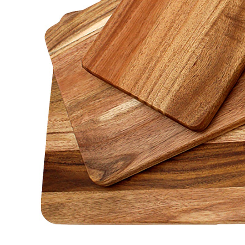 Certified food safe on-demand production Set of Acacia Wood Cutting Boards with Round Handle – Nesting Paddle Serving & Chopping Board Set from Factory