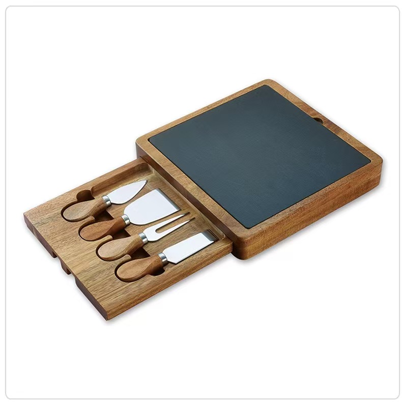 Food-Grade Adjustable Wood & Slate Chees
