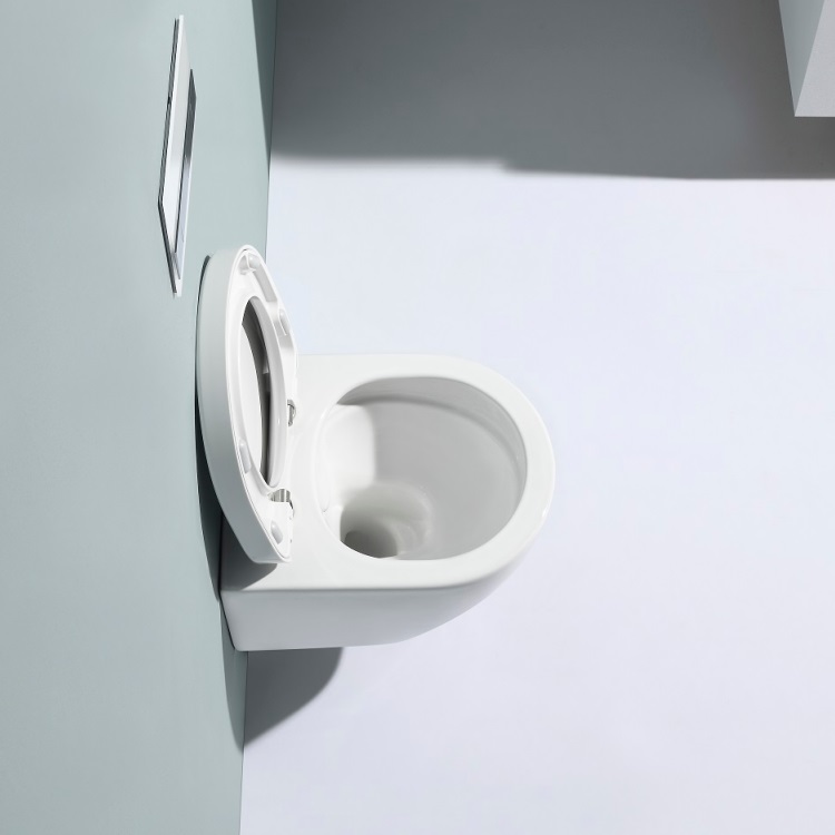 BF2412 Wandhängendes WC aus Keramik mit antibakterieller Beschichtung – Modernes, platzsparendes Design