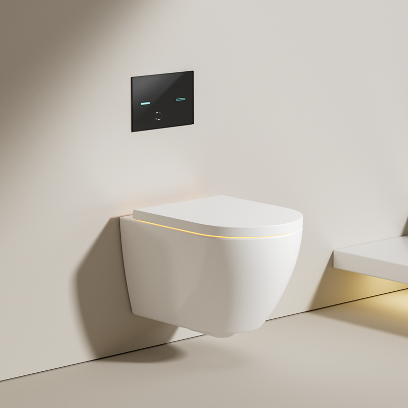 2416 Vortex Wall Hung Toilet, Rimless, Soft Closing Seat, Dual Flush, Modern Ceramic Bathroom WC